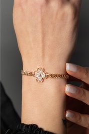Heliophilia Silver Pulsera CBL9535 en Dorado con Circonita